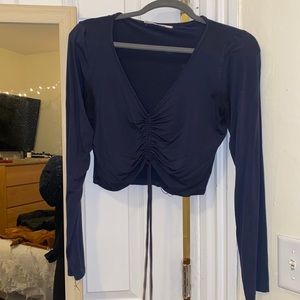 Emma and Sam long Sleeve Ruched Crop Top